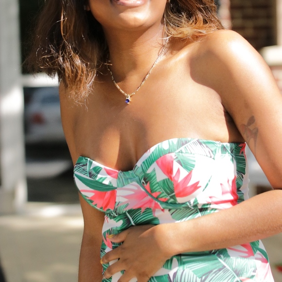 "Amina" floral print maxi floor length dress - Picture 4 of 5